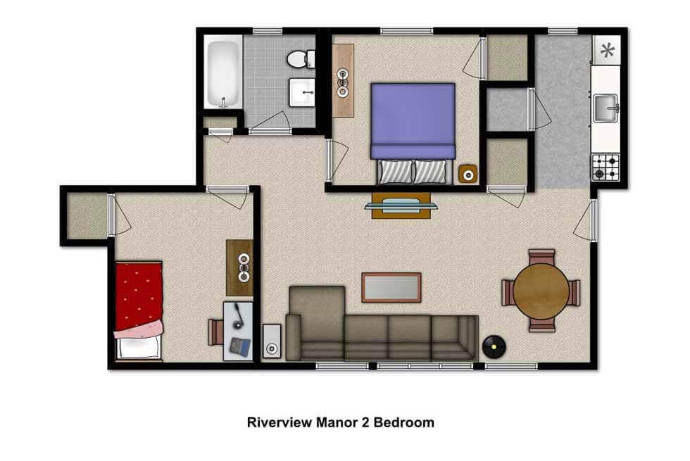 Riverview Manor Apartments 2 Bedroom Floor Plan
