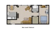 Buffalo Apartments Main Jewett 1 Bedroom Floor Plan