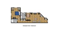 Delaware Park 1 Bedroom Floor Plan