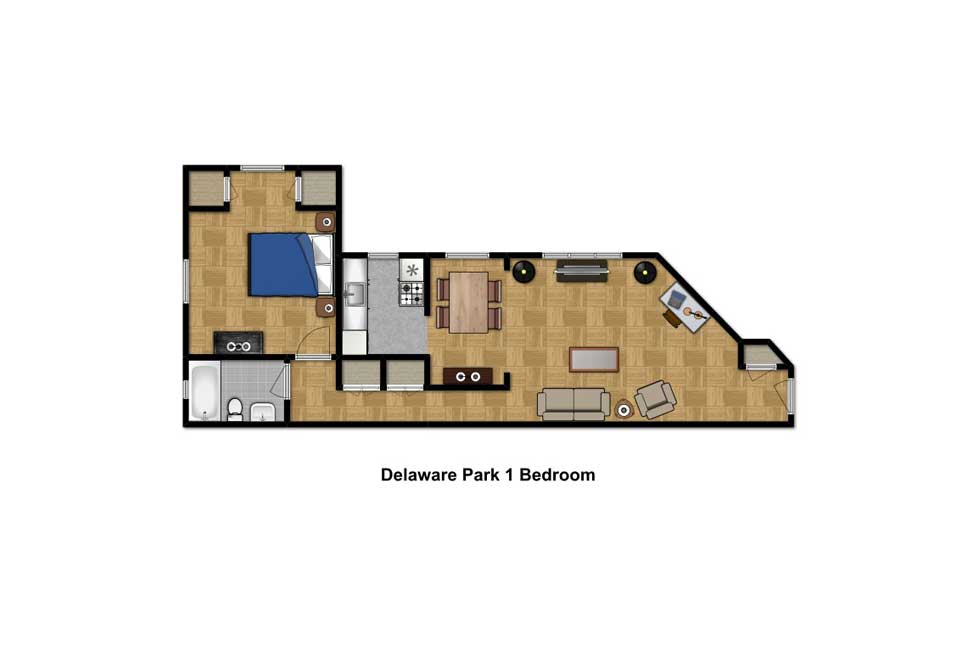 Delaware Park 1 Bedroom Floor Plan
