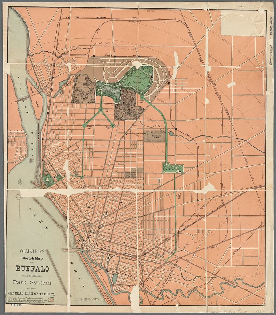 olmsted's map of buffalo parks