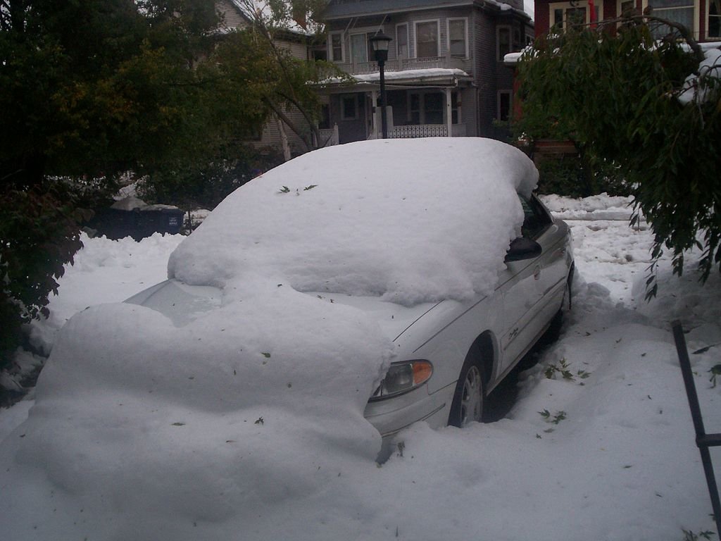 buffalo snow covered car
