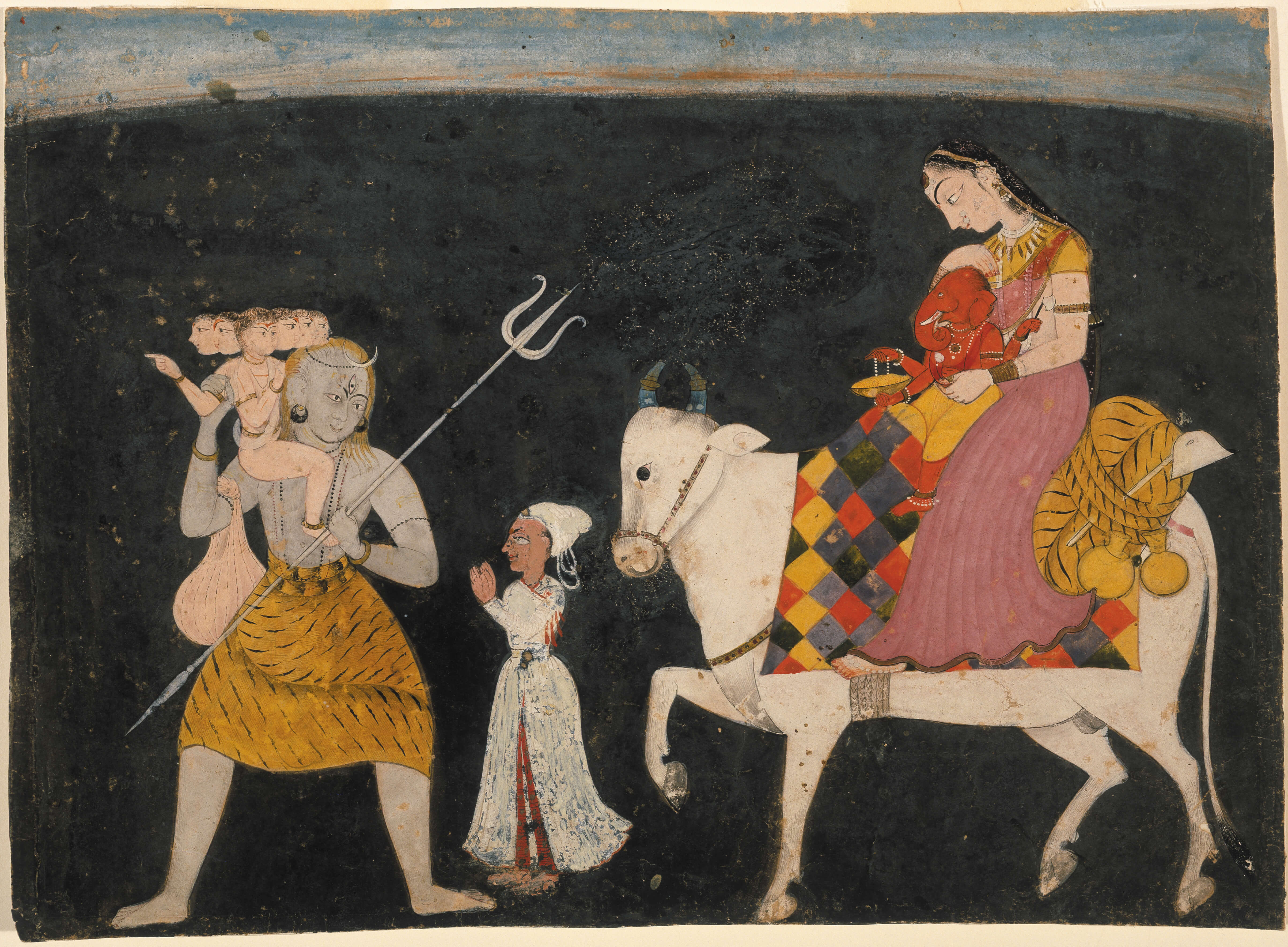 Artwork: Shiva, Parvati, Kartiklyya and Ganesha Traveling 