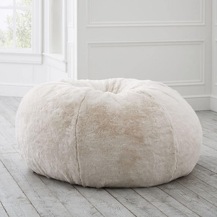 Ivory bean bag chair from Pottery Barn
