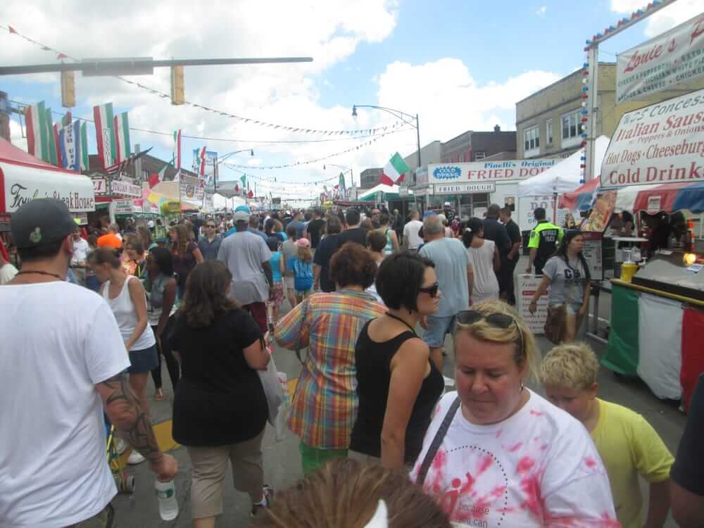 crowds at Annual Italian Festival in North Buffalo, NY