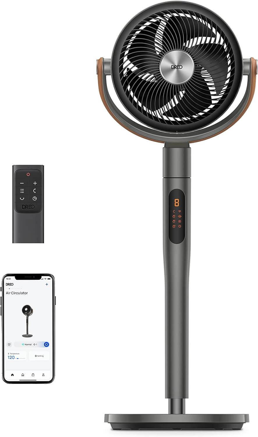 Pedestal fan with smartphone features