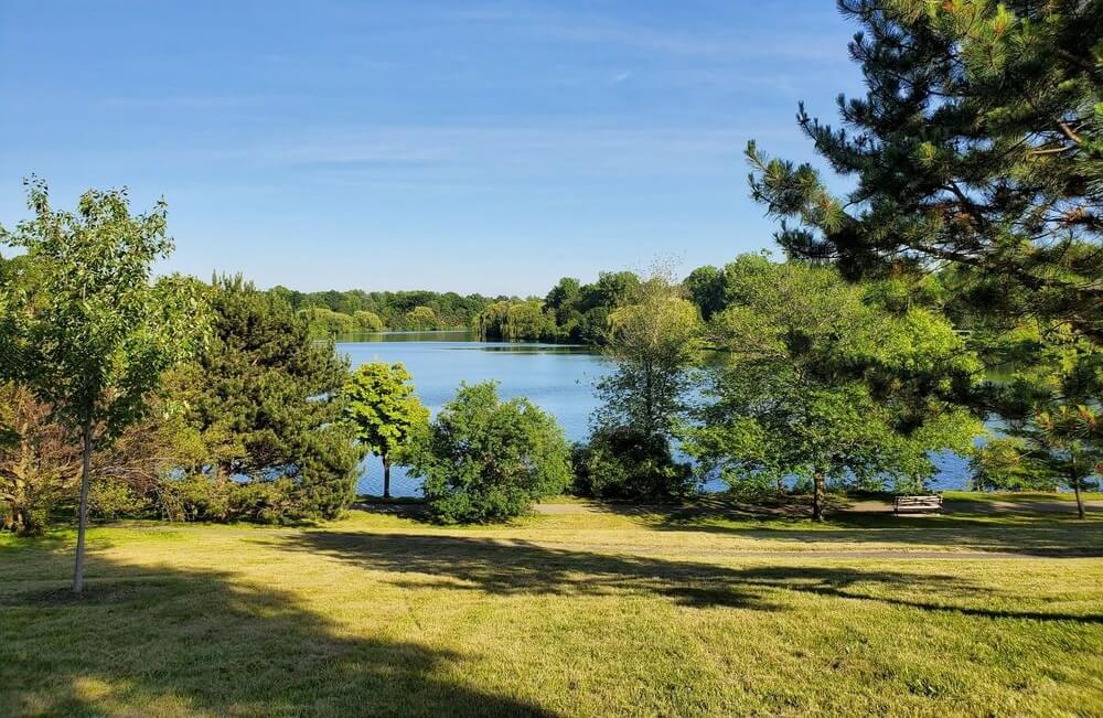 Hoyt Lake in Delaware Park near North Buffalo