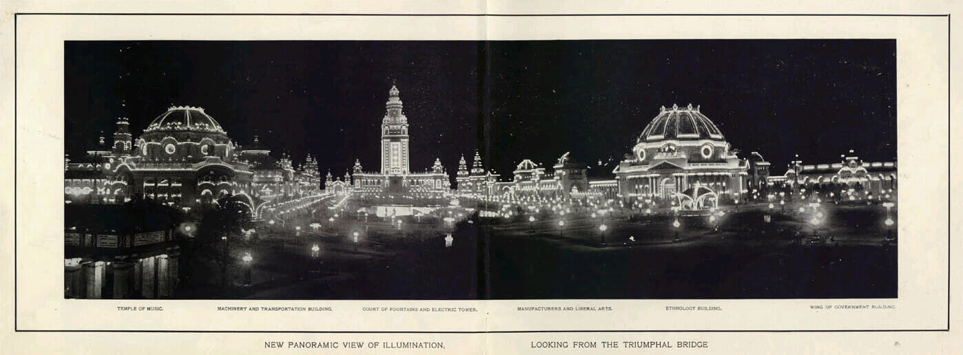  Pan-American Exhibition, panorama view, from The Latest and Best Views of the Pan-American Exposition, Buffalo, N.Y.: Robert Allen Reid, 1901.